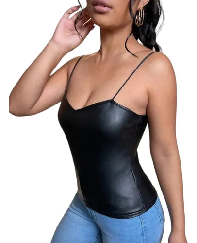Blusinha de couro feminina sales