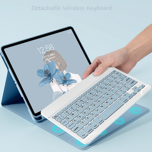 Imagen 3 de 10 de Funda Con Teclado Para iPad 9th 8th 7th Gen 10.2 Con Ratón Ñ