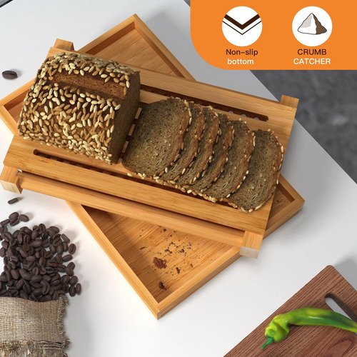 Cortadora De Pan De Madera De Bambú W9 Para Cortar Pan Tosta
