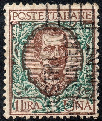 Italia Sello Usado Rey Victor Emmanuel 3° X 1 Lira Año 1901 
