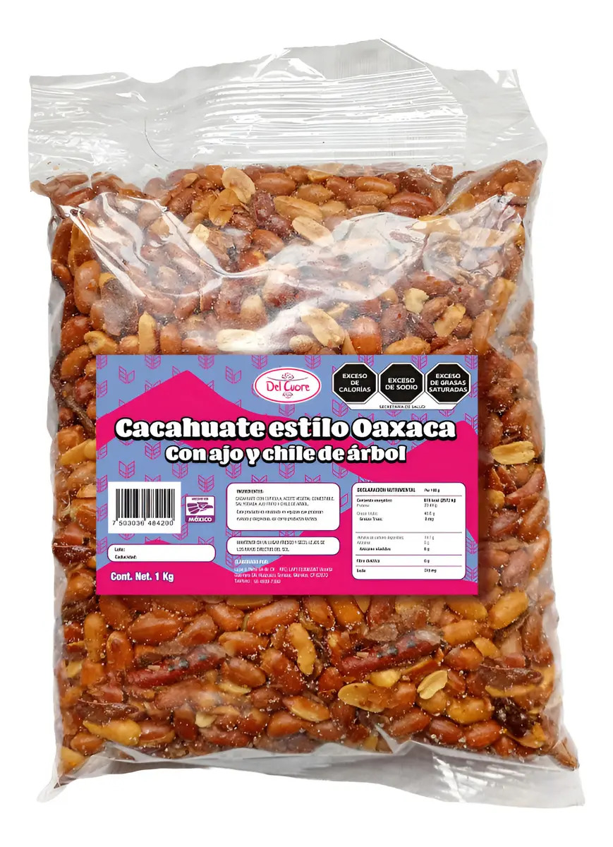 Cacahuate Con Ajo Y Chile De Arbol Del Cuore 1kg Tipo Oaxaca