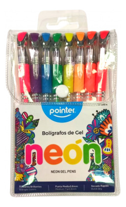 Boligrafos Gel Color Neon 8unds/ Delivery Gratis