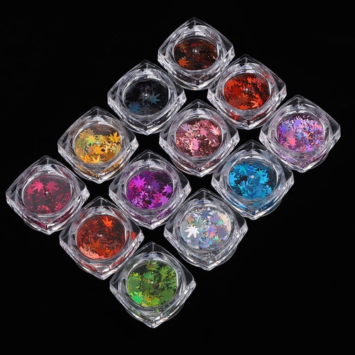 Uñas Decorativas Con Forma De Hoja De Arce En 12 Colores Con