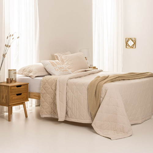 Cubrecama Quilt Chiporro Sherpa 2 Plazas Reversible Colores