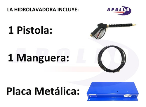 Imagen 4 de 10 de Hidrolavadora Industrial 2600 Psi 5 Hp 220 Volts Apollo 5 Para Autolavado Con Bomba Interpump Italiana Biela Cigüeñal