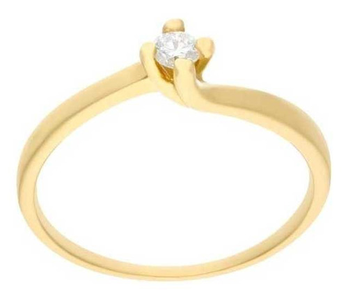 Anillo Bizzarro Solitario Oro Amarillo 14k Y 10pts Diamante