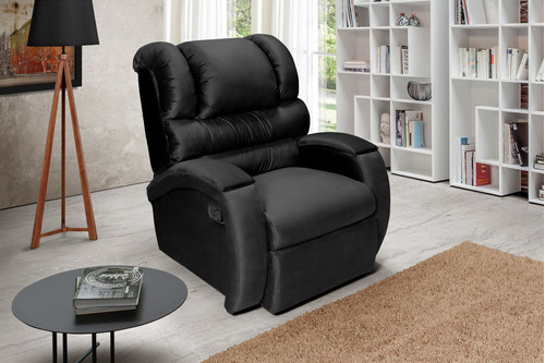 Sillón reclinable papai império estofados imperial de terciopelo liso color negro 381