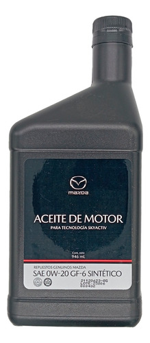 Aceite De Motor Mazda 0w20  Full Sintetico