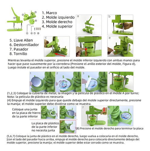 25mm Máquina Para Fabricar Botones Insignia Kit+100 Chapitas