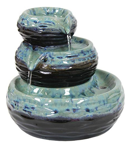 Sunnydaze 3-tier Modern Textured Bowls Ceramic Indoor Tablet