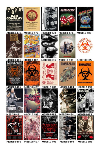 Imagem 5 de 10 de Kit 10 Impressos Fotográficos Show Poster De Bandas De Rock
