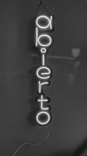 Letrero Neon Led Abierto En Vertical 78x15cm