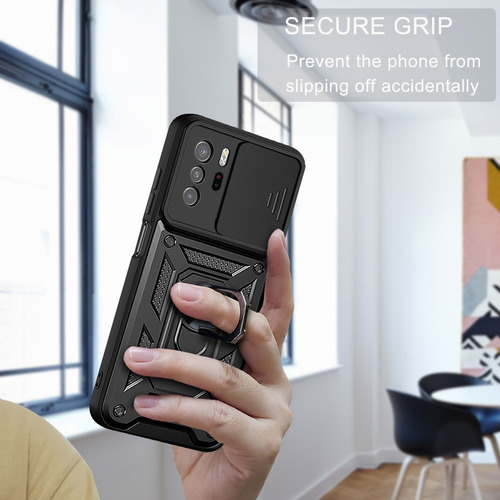 Funda Con Anillo Para Xiaomi Redmi Poco +mica Negro Poco X3 Gt