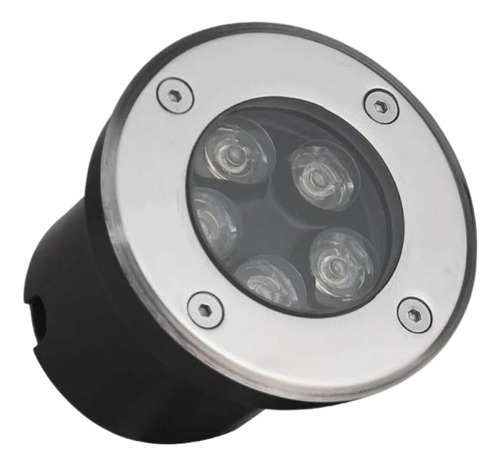 Balizador Led 5w Luminária Solo Piso Jardim Spot Cor Da Cúpula Preto Cor Da Estrutura Prateado