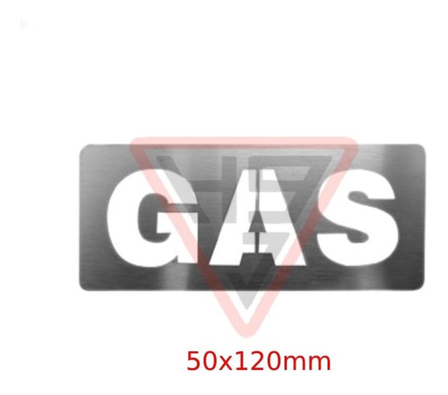 Cartel De Gas Acero Inoxidable 50x120mm