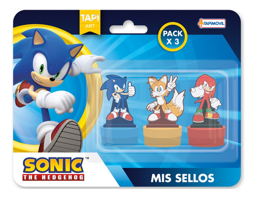 Sellos Pack X3  Sonic Eggman Colitas Sellitos 3 Figuras Sega
