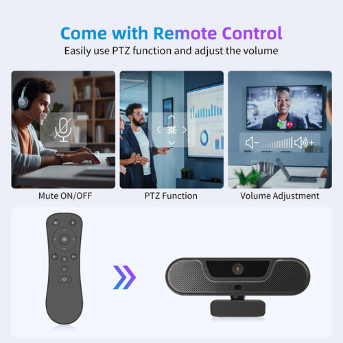 Vizolink 4k Uhd Ptz Pc Camera Con Altavoz Y 4 Micrófonos, De