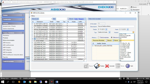 Imagen 5 de 8 de Software Cronos Asis Lite Reloj Control Horario Asistencia