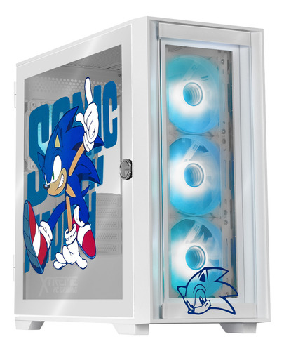 Gabinete Xtreme Sonic Hedgehog Micro Atx 4 Fan Usb-c Argb