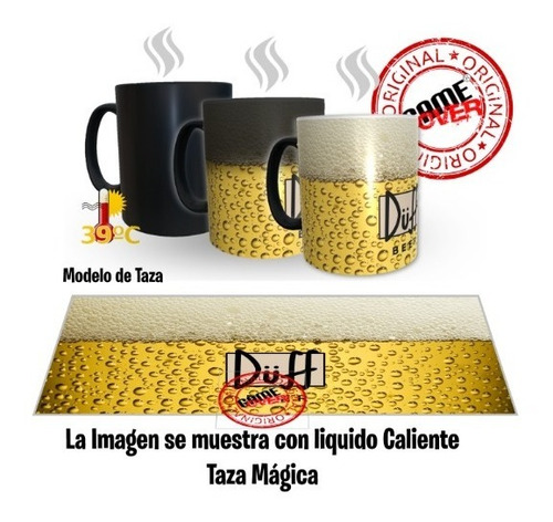 Taza Magica Simpson Duff, Con Estuche De Madera Game Over