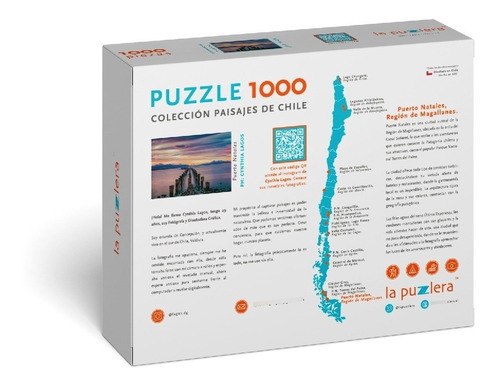 Imagen 2 de 4 de Puzzle 1.000 Piezas Puerto Natales Paisajes Chilenos