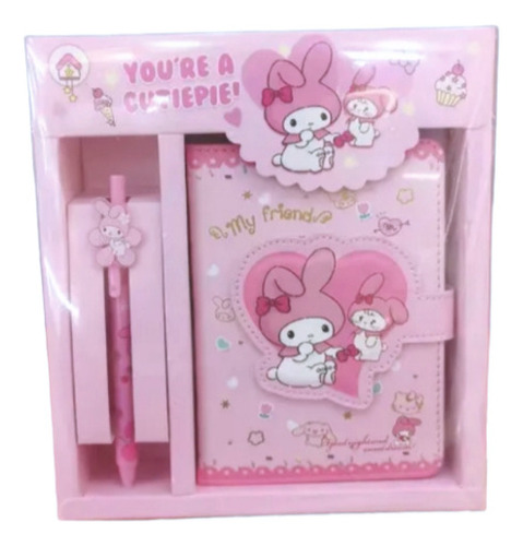 Agenda Más Lápiz De Hello Kitty, Kuromi, Melody Regalo Niñas