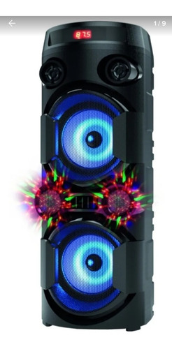 Parlante Portatil Radio Usb Bluetooth Potencia 4000w Karaoke Luces Led Inalambrico Bateria Y 220v + Microfono + Sonido