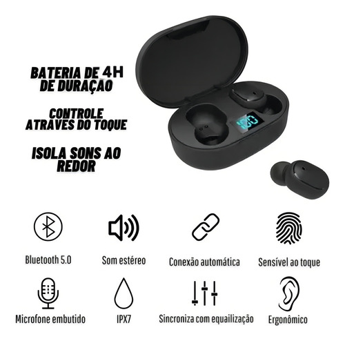 Relógio Smartwhatch Digital D20 + Fone S/fio E6s Bluetooth Cor da pulseira Branco