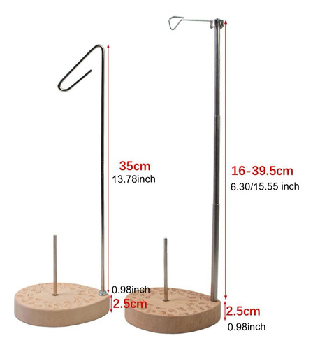 Soporte Para Hilo De Coser, Cono Único, Base De Madera,