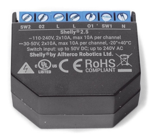 Doble Relevador Interruptor Wifi P/ Persianas Shelly 2.5