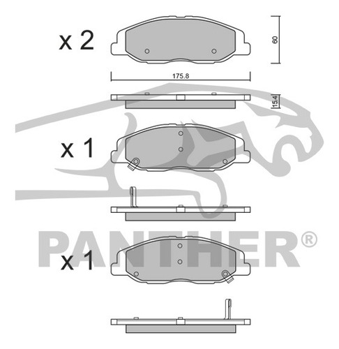 Balata Akebono Act1332 Del Cadillac Cts 2011