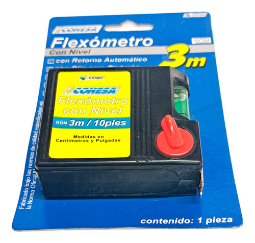 Flexometro Con Nivel De 3 Metros Cohesa