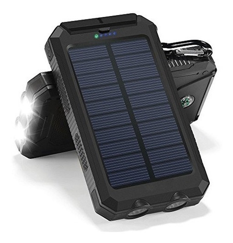 Cargador Solar, Banco De Energía Solar 8000mah Batería De Re