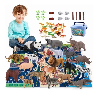 Juguetes Para Niños, Juguetes De Animales Con Mapas 60 Pzs