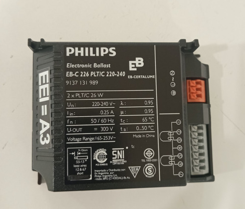 Ballast Electrónico P/amp. Pl 2x26w, Marca Philips 220-240v