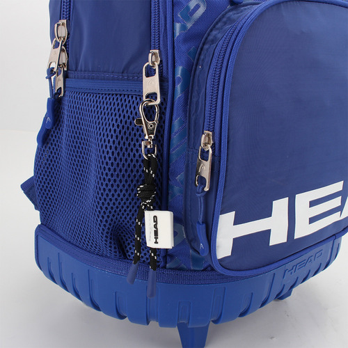 Mochila Carro Head Escolar Manija Telescopica Dos Divisiones Color Azul Diseño De La Tela Liso