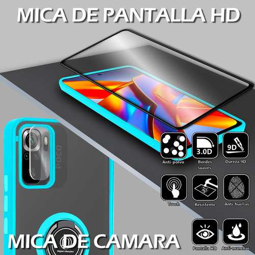 Funda Mate Uso Rudo Con Anillo Para Moto G24 + Kit 2 Micas Cristal Templado Evephones