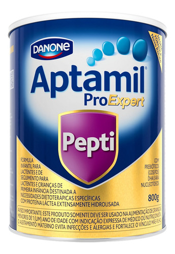 Fórmula infantil em pó sem glúten Danone Aptamil ProExpert Pepti en lata - Kit de 3 de 800g - 0  a 36 meses
