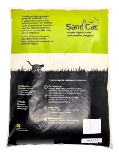 Areia Higienica De Madeira Sand Cat Kit 4 Pacotes De 2kg