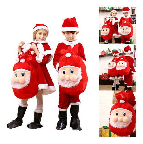 Traje Navideño Rojo, Ropa De Papá Noel Para Niños