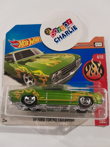 Hot Wheels | 2015 | '69 Ford Torino Talladega Verde Flames