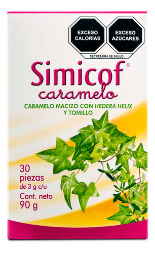 Dulces De Caramelo Simicof Herbal Bolsa Con 30 Pz Y 90 Grs