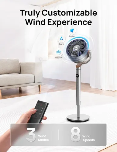 Ventilador De Pie Dreo, 120°+120°omni-direccional Oscilan...