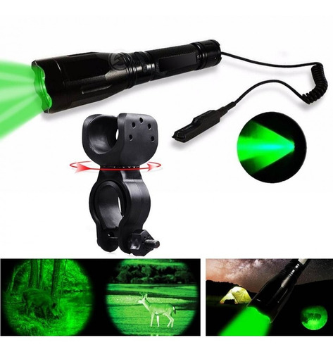 Lanterna Luz Verde Tática Led Cree P/ Sobrevivência Xm30985