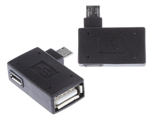 2x Adaptador De Anfitrión Otg Usb 2.0 De Ángulo De Con