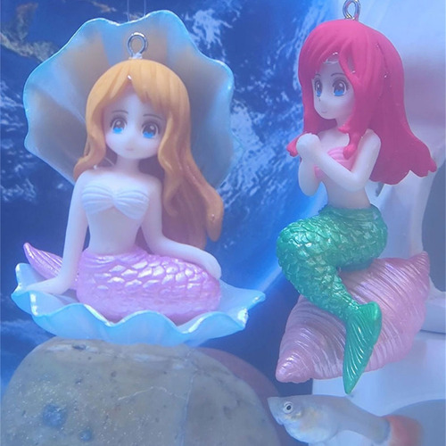 (3 #mold) Decorações Estatueta Pequena De Sereias Com Barra