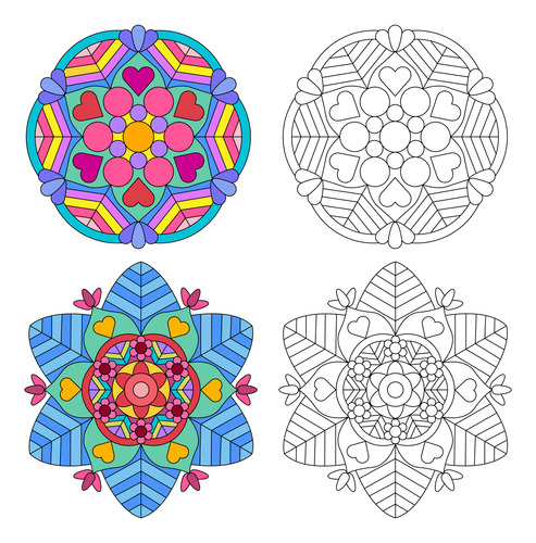 Kit Imprimible 200 Mandalas Para Pintar Colorear Pdf A4