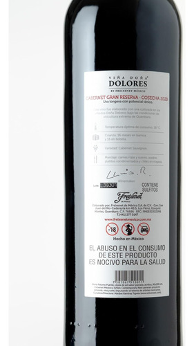 Vino Tinto Viña Dolores Cabernet Gran Reserva 750 Ml