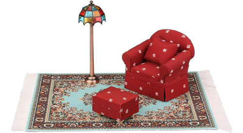 Silla De Sofá De Casa Muñeca Con Otomano, Sillón De Muebles