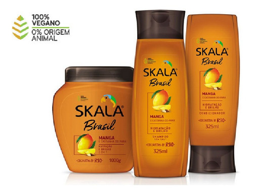 Kit Skala Shampoo, Creme E Condicionador - Linha Manga